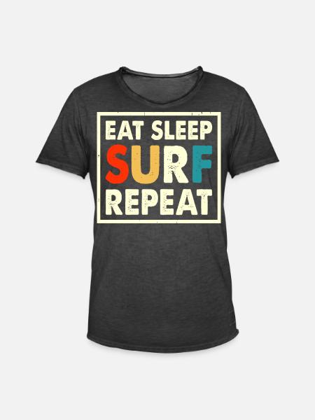 Surfeur - T-shirt vintage Homme - noir vintage