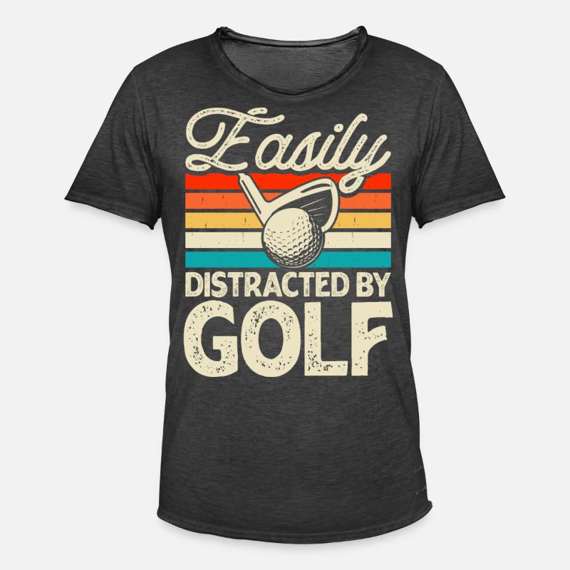 Golf Golfer - Männer Vintage T-Shirt - Vintage Schwarz