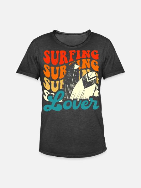 Surfeur - T-shirt vintage Homme - noir vintage