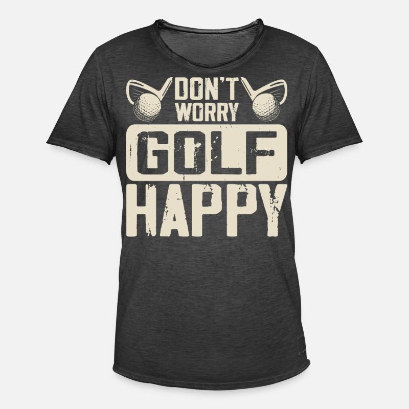 Golf Golfer - Männer Vintage T-Shirt - Vintage Schwarz
