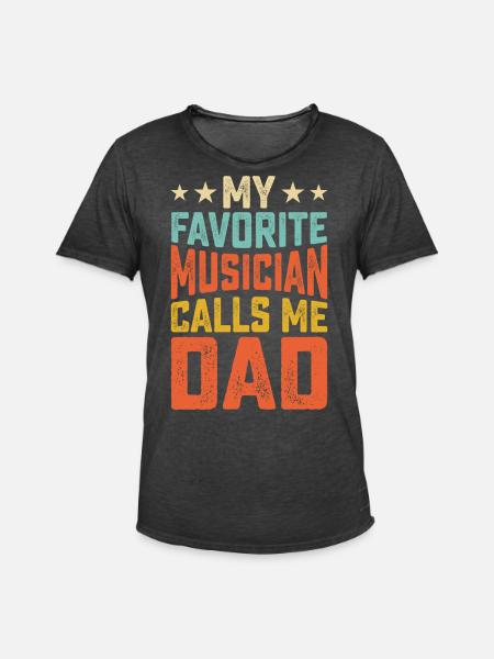Daddy Father Musician - Men's Vintage T-Shirt - washed black