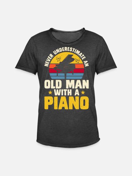 Pianist Piano - Men's Vintage T-Shirt - washed black