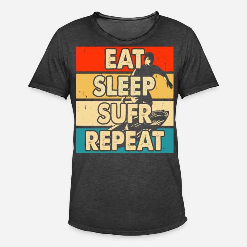 Surfen Surfer - Männer Vintage T-Shirt - Vintage Schwarz
