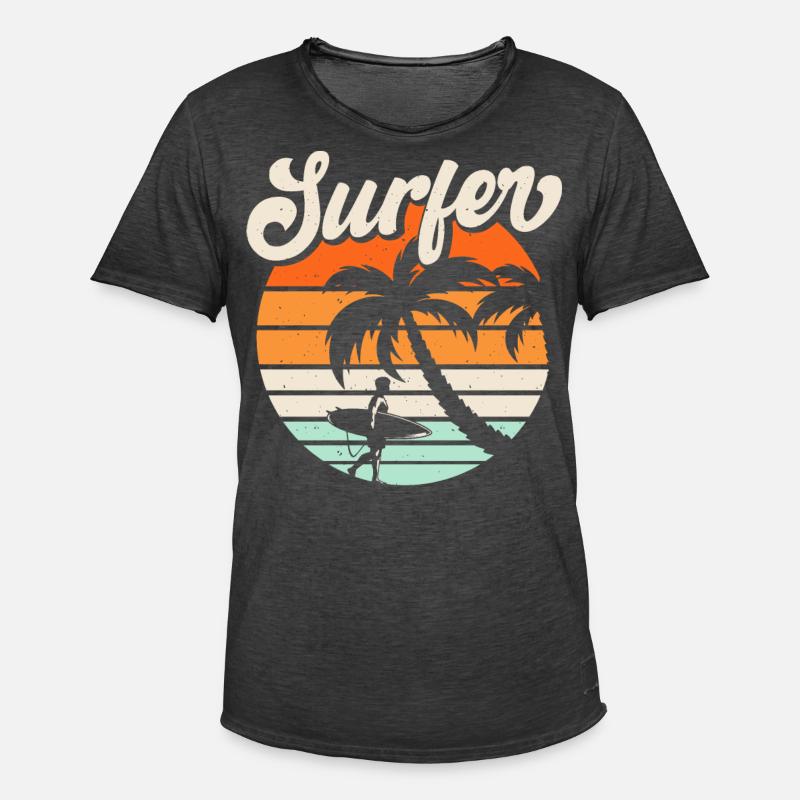 Surfen Surfer - Männer Vintage T-Shirt - Vintage Schwarz