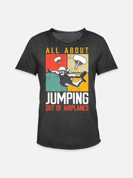 Parachutist - Men's Vintage T-Shirt - washed black