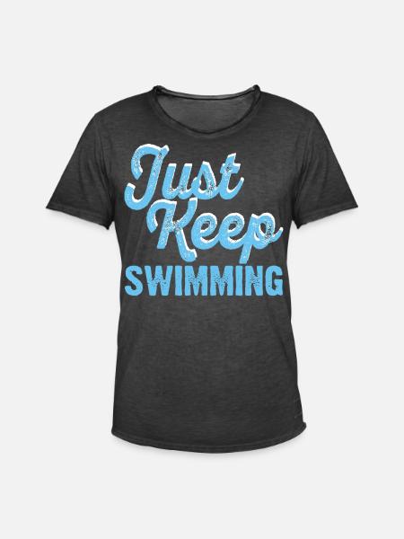 Swimming Float - Men's Vintage T-Shirt - washed black