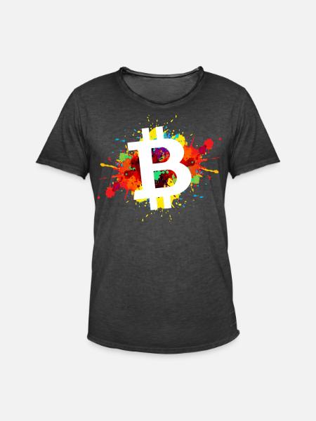 Bitcoin Crypto Cryptocurrency - Men's Vintage T-Shirt - washed black