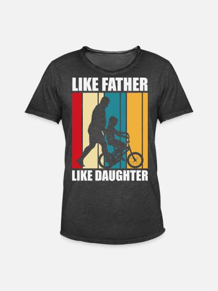 Father and daughter - Men's Vintage T-Shirt - washed black