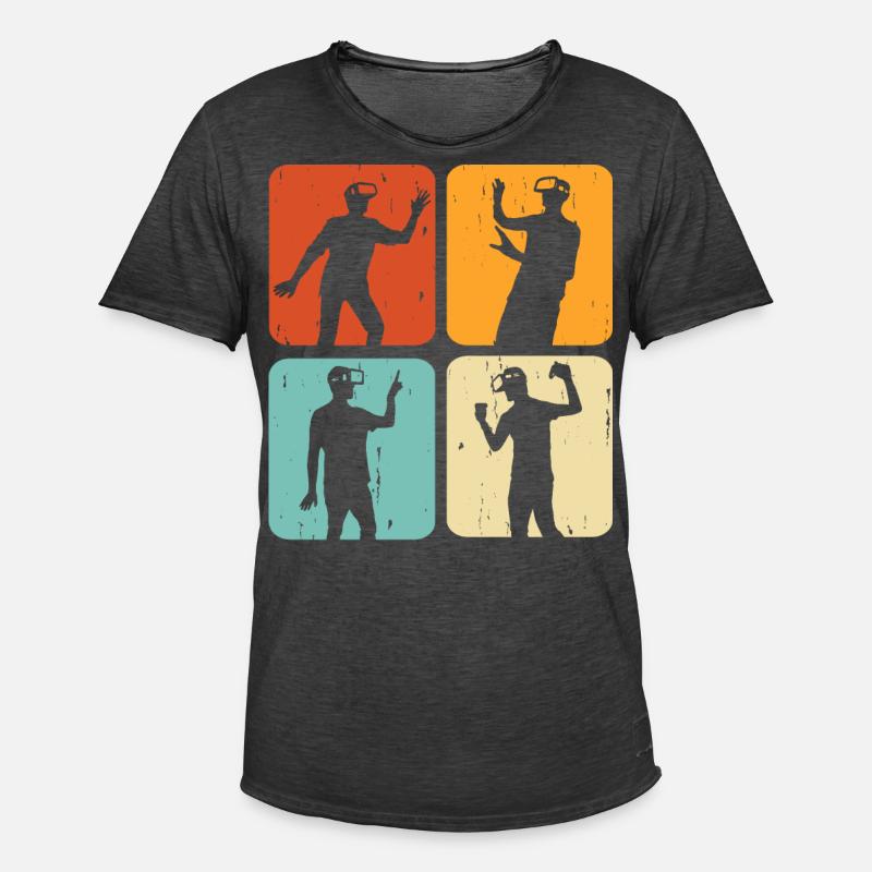 VR Virtuel Reality - Männer Vintage T-Shirt - Vintage Schwarz