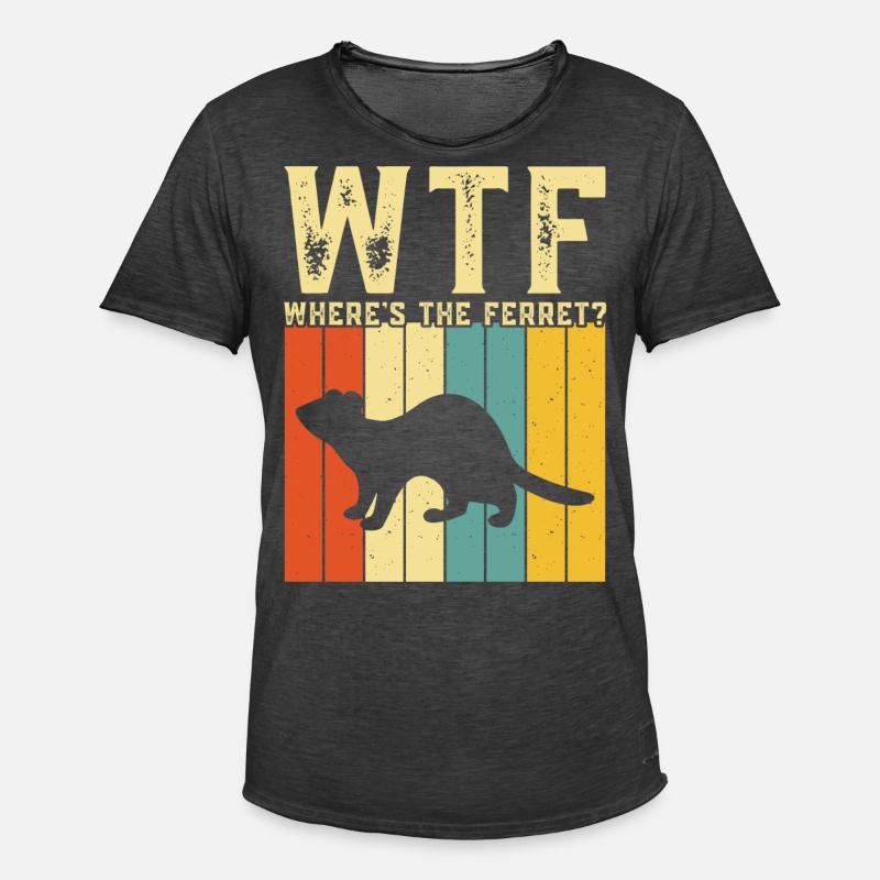 Frettchen - Männer Vintage T-Shirt - Vintage Schwarz