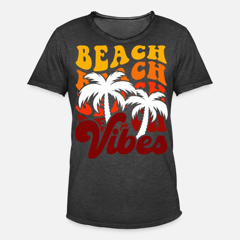 Beach Vibes - Männer Vintage T-Shirt - Vintage Schwarz