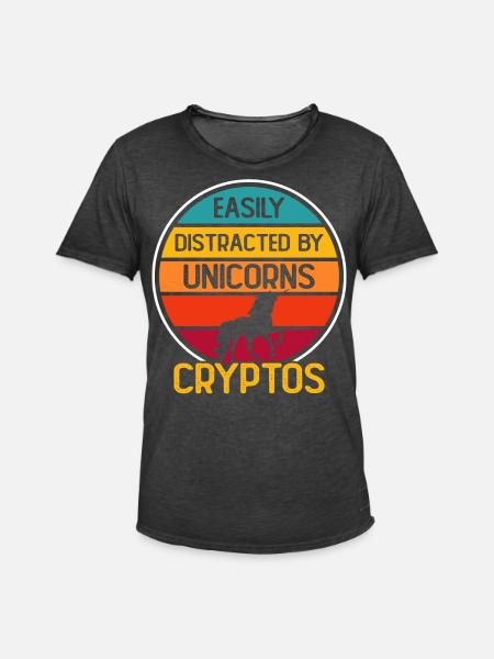 Crypto Cryptocurrency - Men's Vintage T-Shirt - washed black
