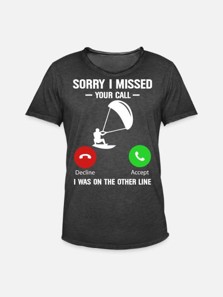 Kitesurf Kitesurfer Kiteboard Kitesurfing - Men's Vintage T-Shirt - washed black