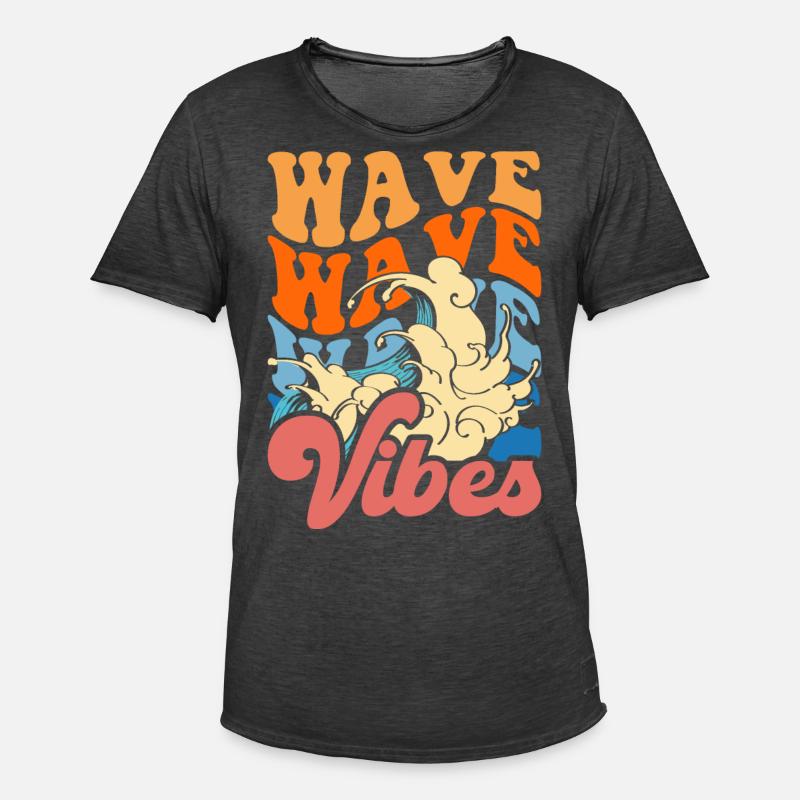 Surfer Surfen - Männer Vintage T-Shirt - Vintage Schwarz
