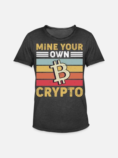 Bitcoin Crypto Cryptocurrency - Men's Vintage T-Shirt - washed black