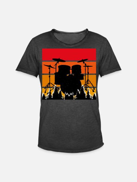 Drums Drummer Drummer - Men's Vintage T-Shirt - washed black