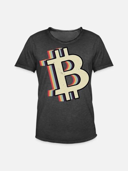Bitcoin Crypto Cryptocurrency - Men's Vintage T-Shirt - washed black