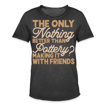 Poterie Poterie Poterie - T-shirt vintage Homme - noir vintage - Devant - Jose (178cm)