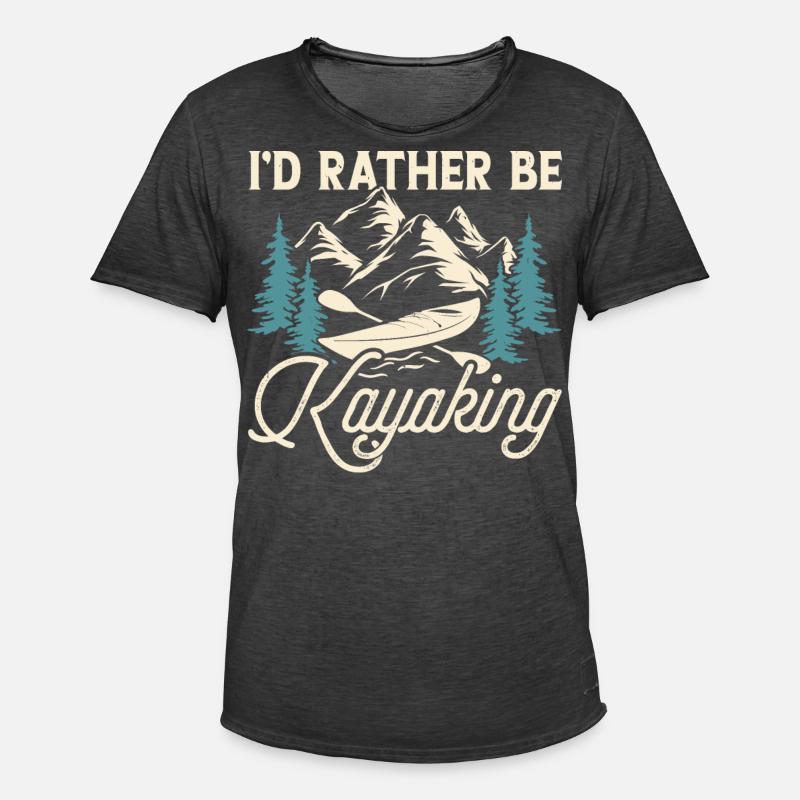 Kajak Kajakfahrer Kajaker - Männer Vintage T-Shirt - Vintage Schwarz