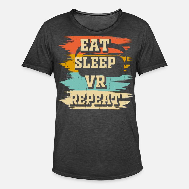VR Virtuel Reality - Männer Vintage T-Shirt - Vintage Schwarz