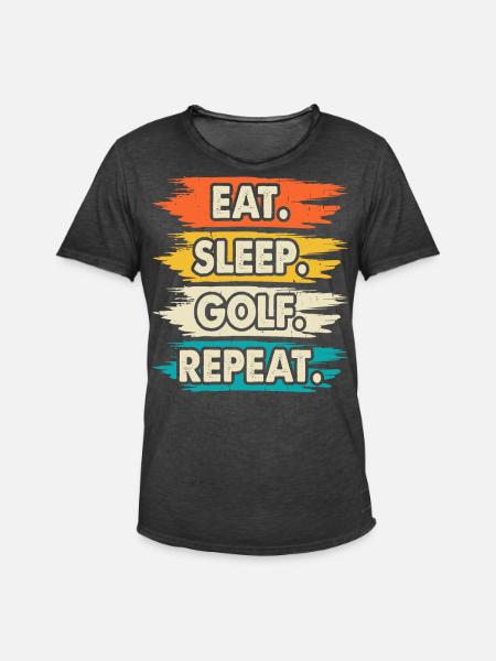 Golf Golfer - Men's Vintage T-Shirt - washed black