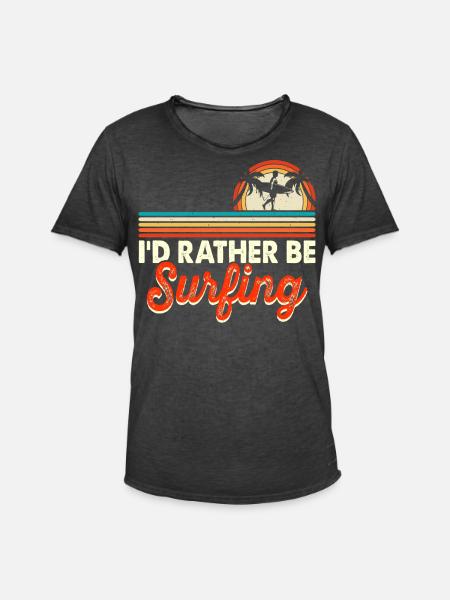 Surfer Surfing - Men's Vintage T-Shirt - washed black