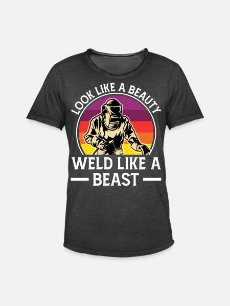 Welding Welder - Men's Vintage T-Shirt - washed black