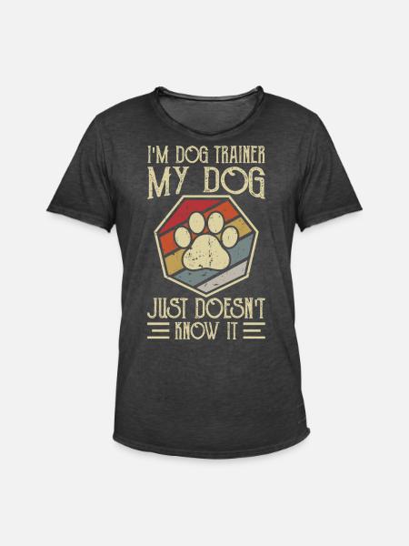 Dog Trainer - Men's Vintage T-Shirt - washed black