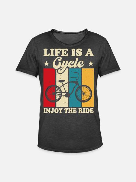 Fahrrad Radfahren - Männer Vintage T-Shirt - Vintage Schwarz