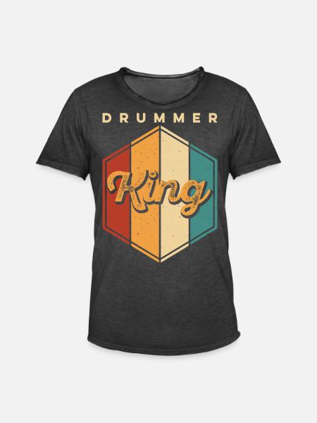 Drums Drummer Drummer - Men's Vintage T-Shirt - washed black