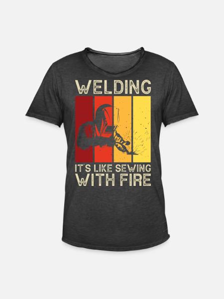 Welding Welder - Men's Vintage T-Shirt - washed black