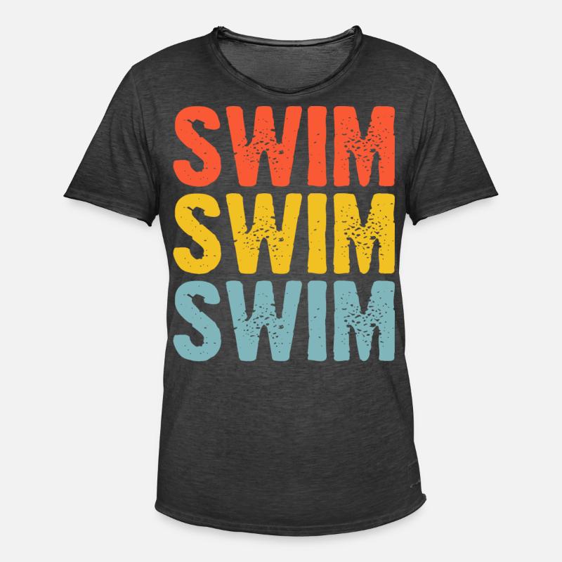 Schwimmen Schwimmer - Männer Vintage T-Shirt - Vintage Schwarz