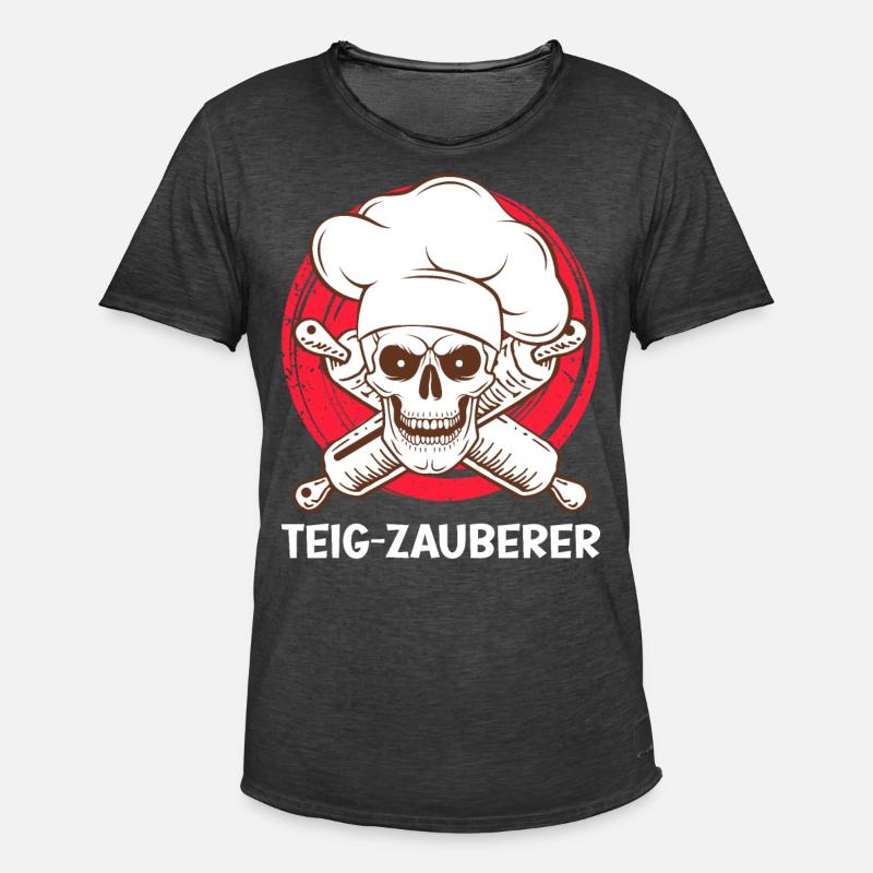 Teig Zauberer Backfans Backen Teigflüsterer - Männer Vintage T-Shirt - Vintage Schwarz