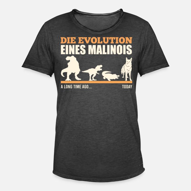 EVOLUTION EINES MALINOIS Schäferhund Besitzer - Männer Vintage T-Shirt - Vintage Schwarz