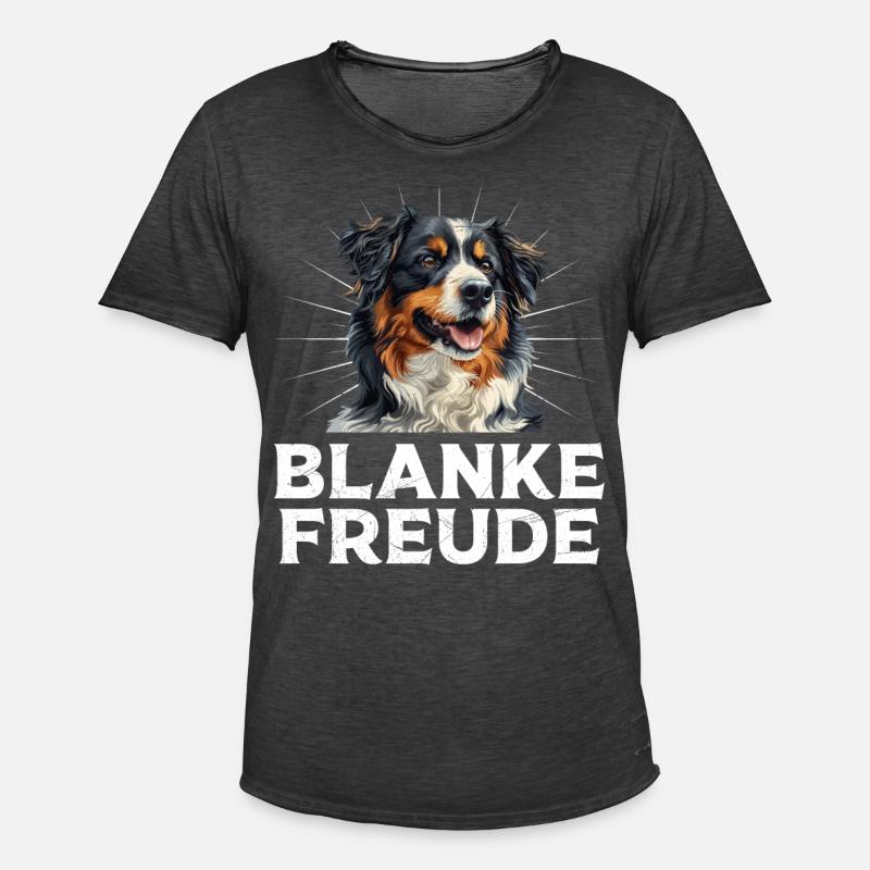 Australian Shepherd BLANKE FREUDE AUSSIE - Männer Vintage T-Shirt - Vintage Schwarz