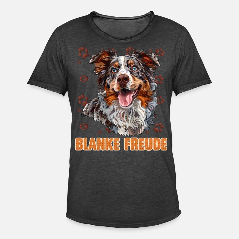 Australian Shepherd BLANKE FREUDE Aussie - Männer Vintage T-Shirt - Vintage Schwarz