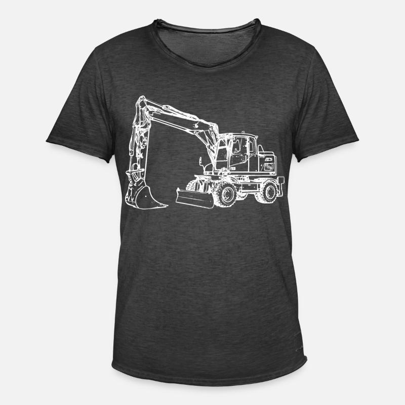 Bagger Radbagger Schaufelbagger weiß - Männer Vintage T-Shirt - Vintage Schwarz