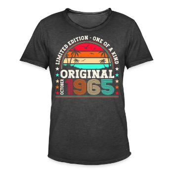 Original Oktober 1965 57. Geburtstag Geschenk Cool - Männer Vintage T-Shirt - Vintage Schwarz - Vorne