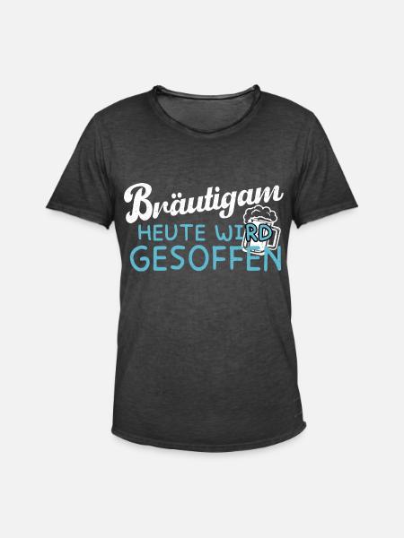 Bräutigam - Heute wird gesoffen - JGA - Männer Vintage T-Shirt - Vintage Schwarz