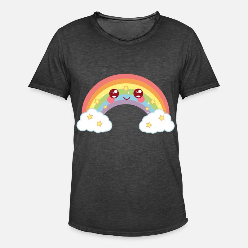 Rainbow - Regenbogen - Männer Vintage T-Shirt - Vintage Schwarz