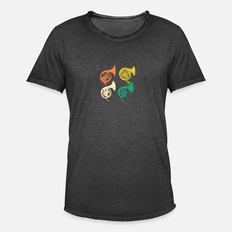 Hornist Evolution Waldhorn - Männer Vintage T-Shirt - Vintage Schwarz