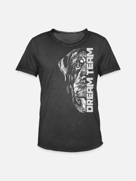 Rottweiler Dream Team - Men's Vintage T-Shirt - washed black