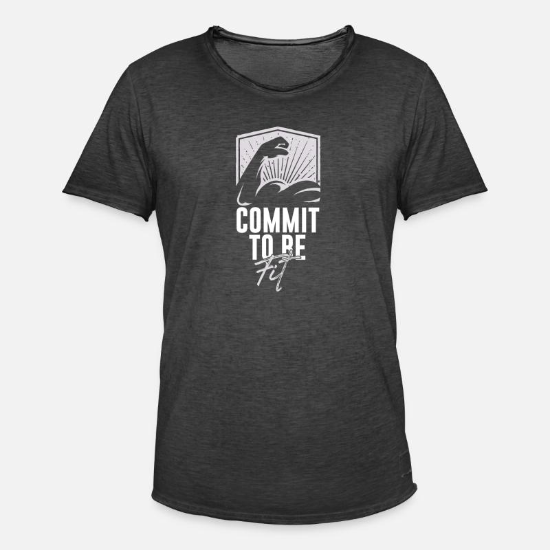 commit to be fit - Men's Vintage T-Shirt - washed black
