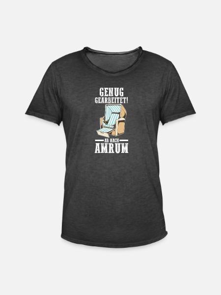 Nordsee Amrum - Männer Vintage T-Shirt - Vintage Schwarz