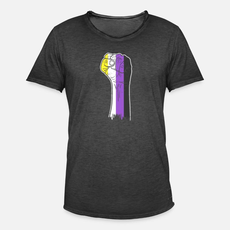 Nonbinary Pride Faust Nonbinary Pride - Männer Vintage T-Shirt - Vintage Schwarz