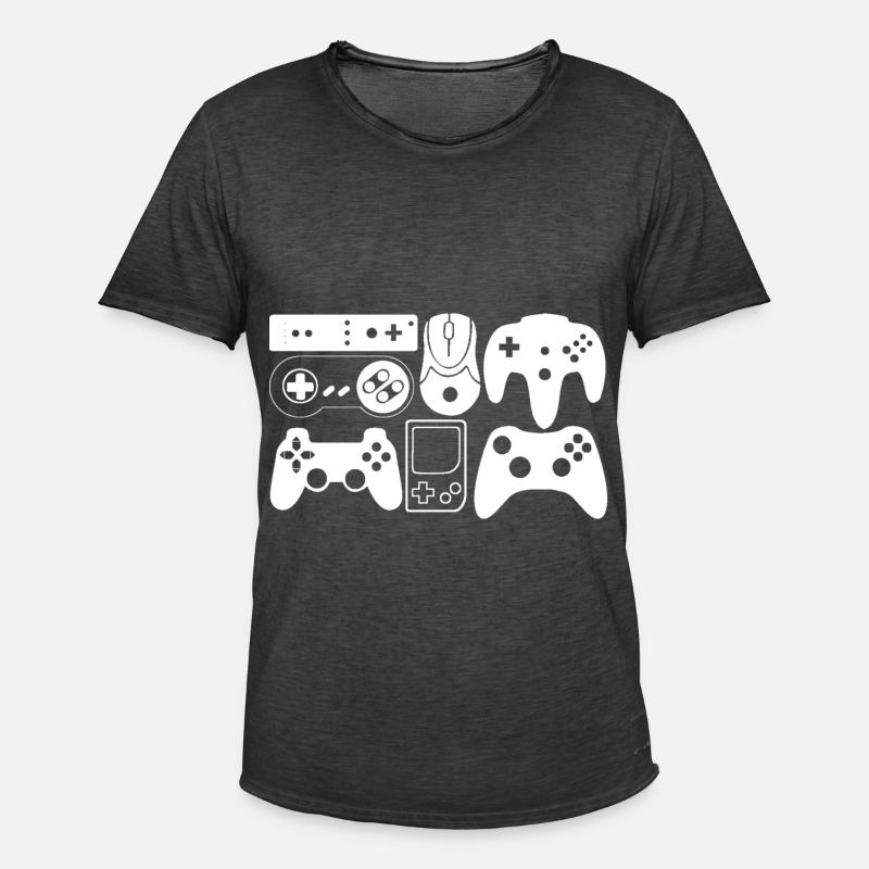 Controller Gaming - Männer Vintage T-Shirt - Vintage Schwarz