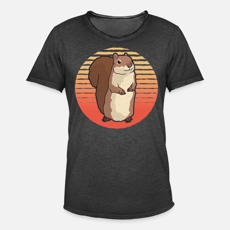 Süßes Eichhörnchen Hörnchen Grauhörnchen Geschenk - Männer Vintage T-Shirt - Vintage Schwarz