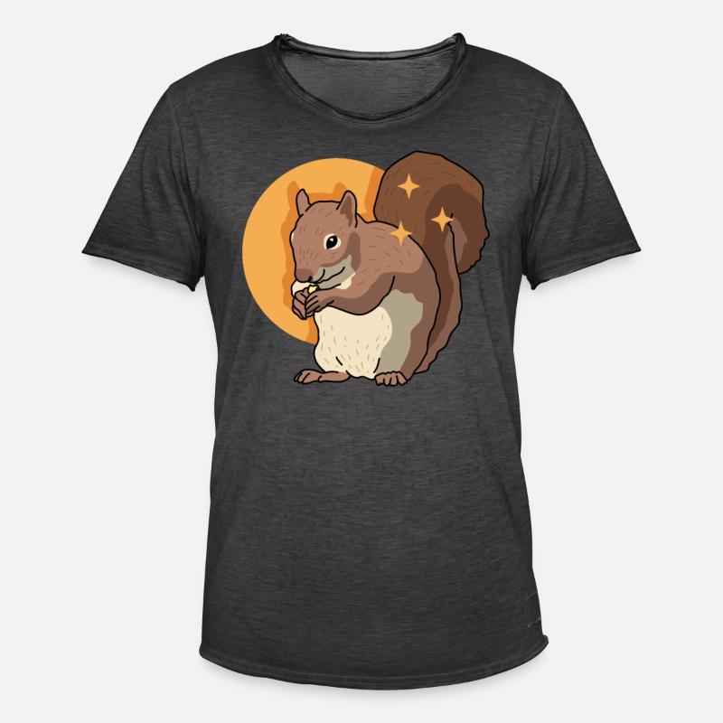 Süßes Eichhörnchen Grauhörnchen Geschenk - Männer Vintage T-Shirt - Vintage Schwarz