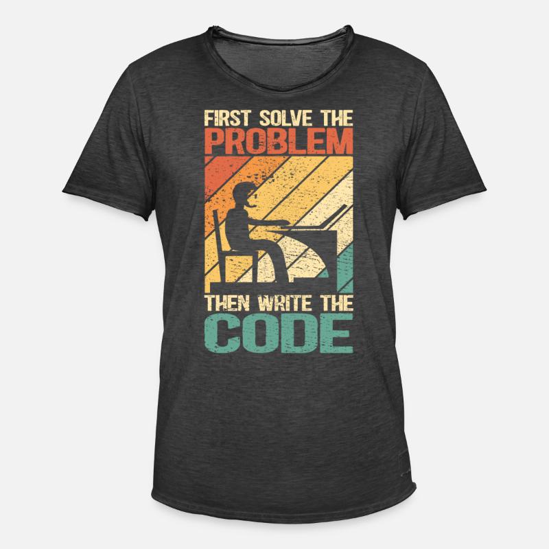 Software Developer Programmer Programming - Men's Vintage T-Shirt - washed black