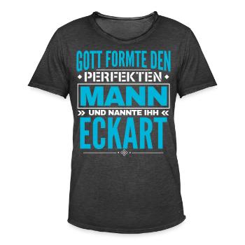 Eckart Name Design - Männer Vintage T-Shirt - Vintage Schwarz - Vorne - Jose (178cm)